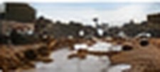 Potholes filled with water